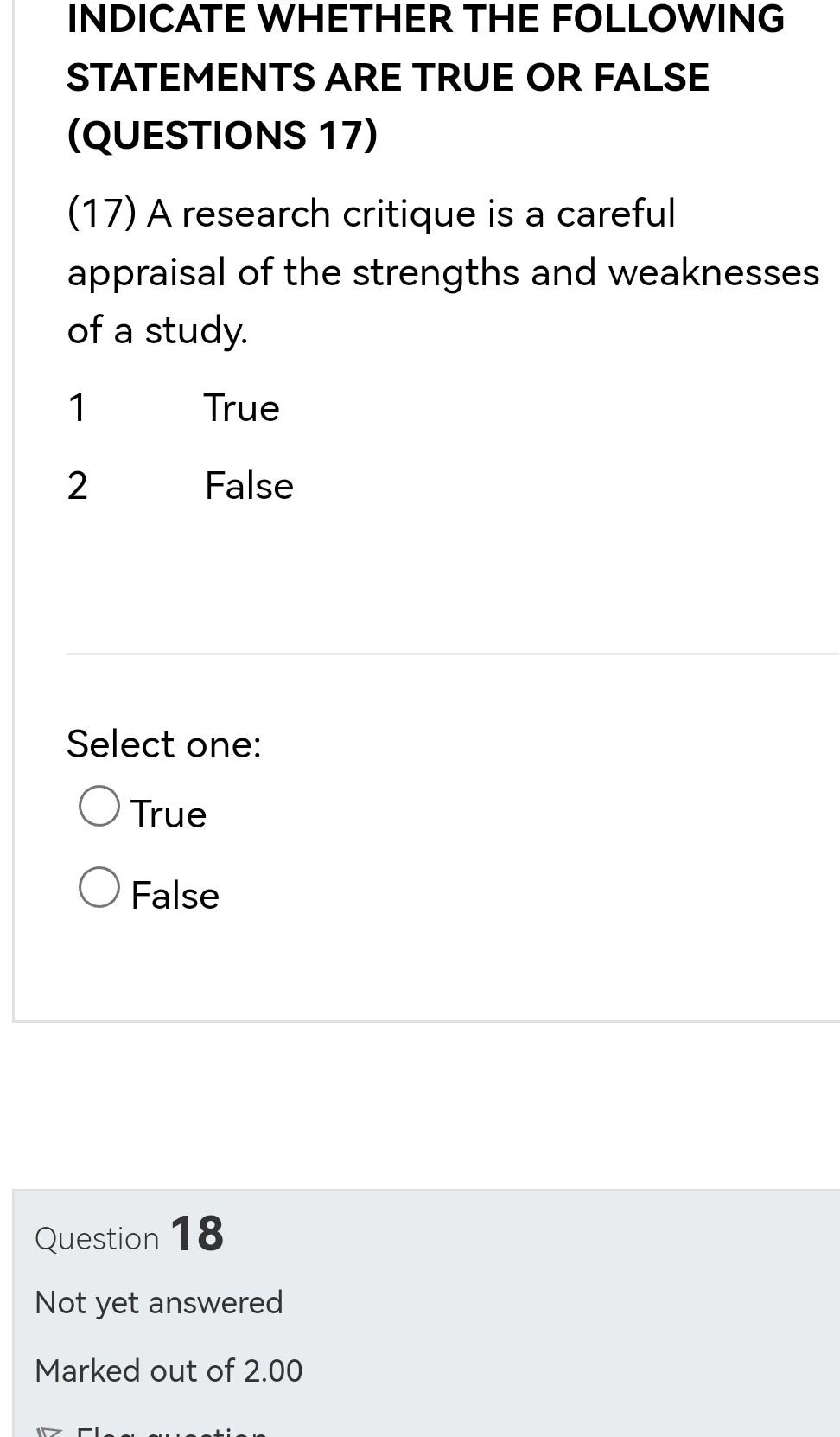 Solved INDICATE WHETHER THE FOLLOWING STATEMENTS ARE TRUE OR | Chegg.com