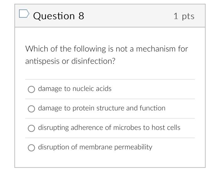 Solved Question 8 1 pts Which of the following is not a | Chegg.com