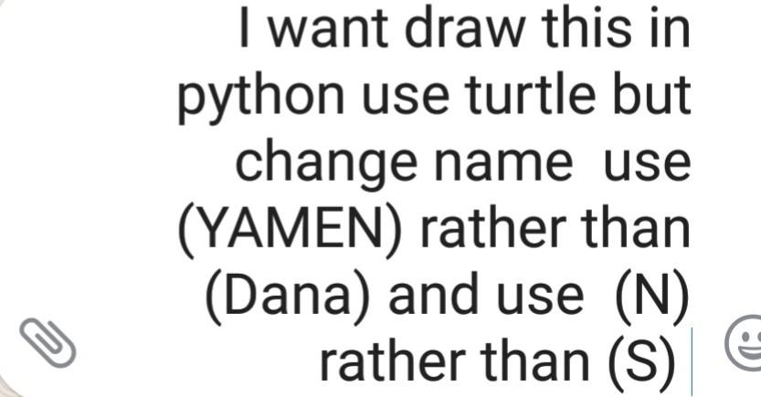 Solved I want draw this in python use turtle but change name | Chegg.com