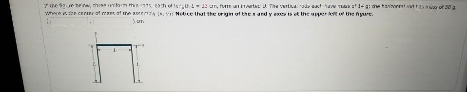 Solved If the figure below, three uniform thin rods, each of | Chegg.com