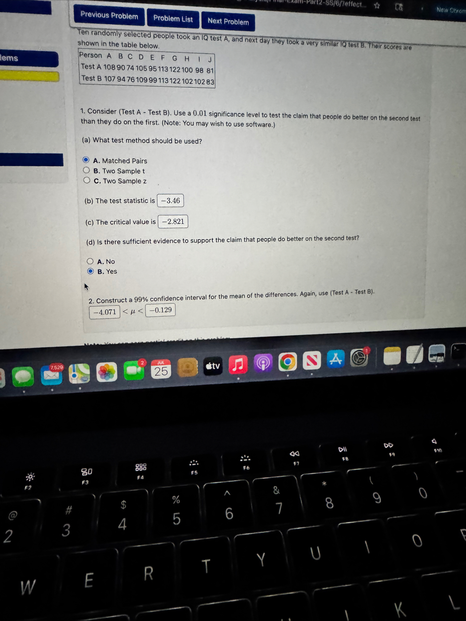 Solved A study was conducted to determine whether the final | Chegg.com