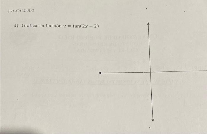 4) Graficar la función \( y=\tan (2 x \)