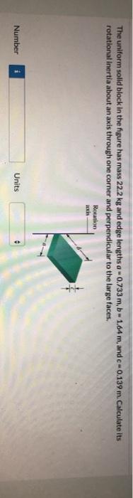 Solved The Uniform Solid Block In The Figure Has Mass 22.2 | Chegg.com