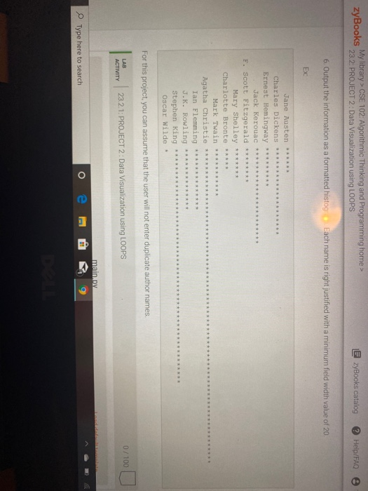 Solved 23.2 PROJECT 2: Data Visualization using LOOPSThis | Chegg.com