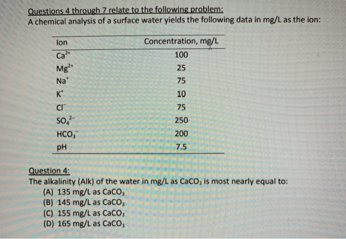 Solved Questions 4 through 7 relate to the following | Chegg.com