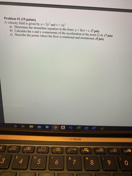 Solved Problem #2 (19 Points) A Velocity Field Is Given By U | Chegg ...