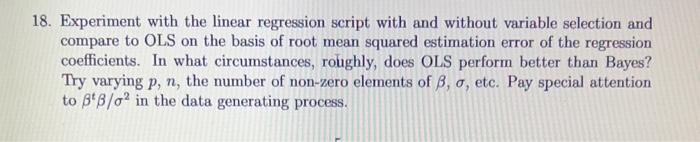 Solved Experiment with the linear regression script with and | Chegg.com