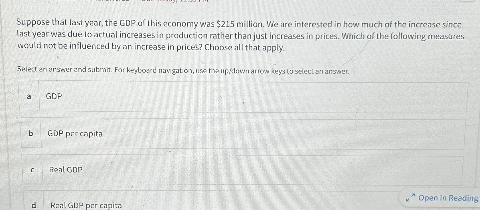Solved Suppose that last year, the GDP of this economy was | Chegg.com