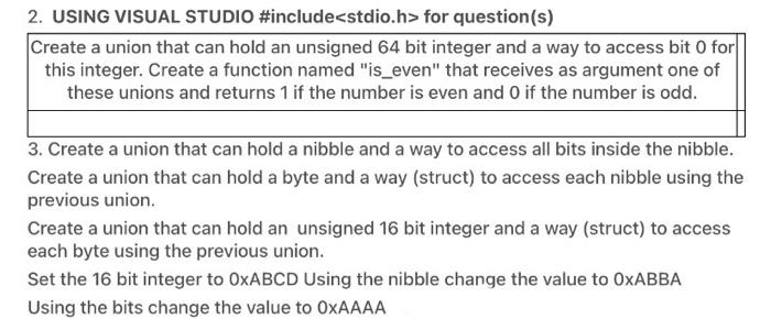 Solved 2. USING VISUAL STUDIO #include for | Chegg.com