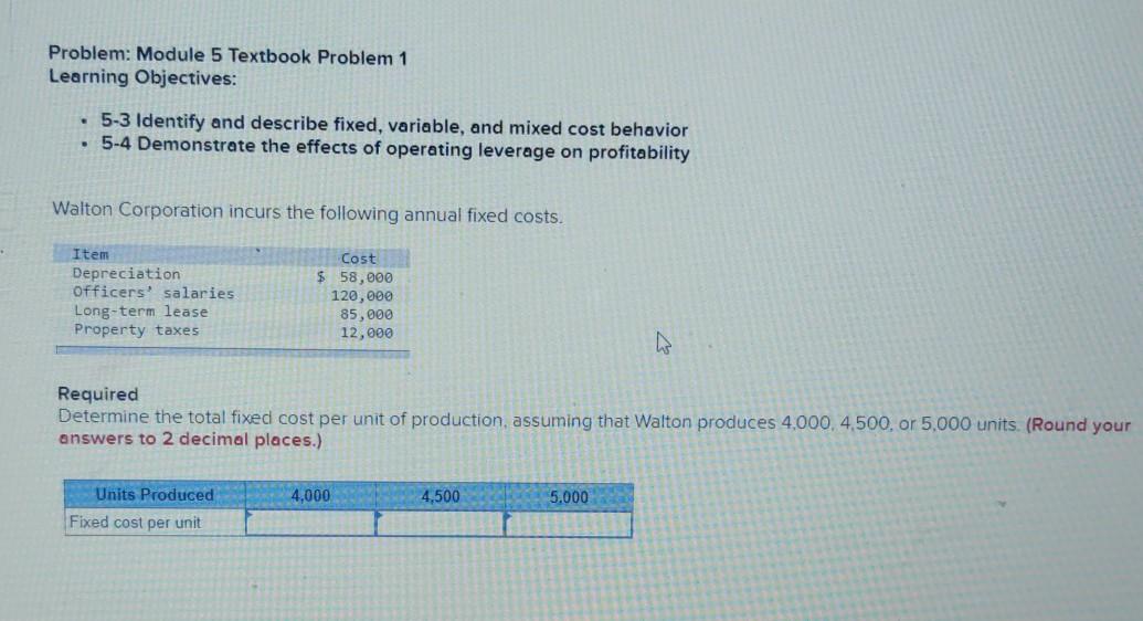 Solved Problem: Module 5 Textbook Problem 1 Learning | Chegg.com