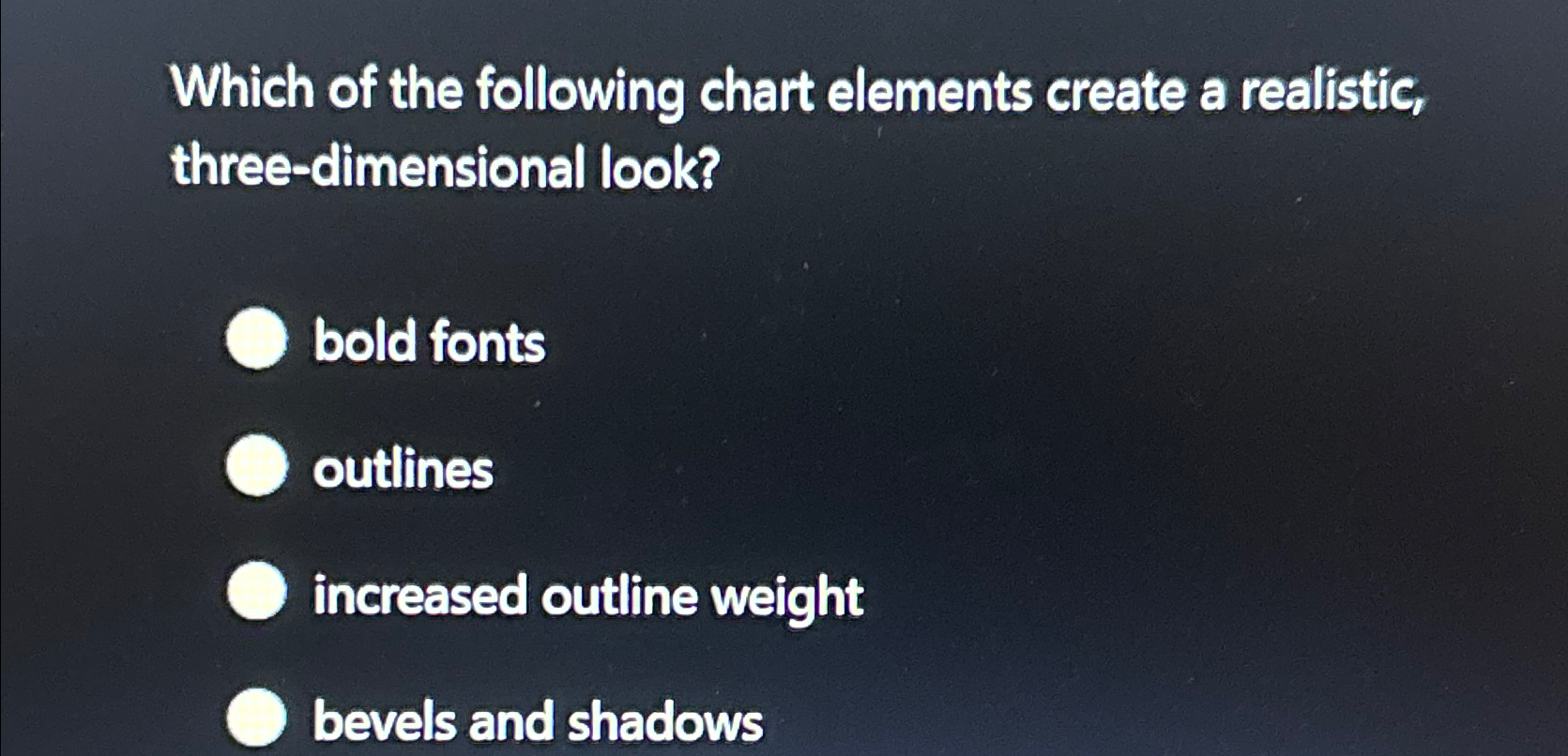Solved Which of the following chart elements create a | Chegg.com