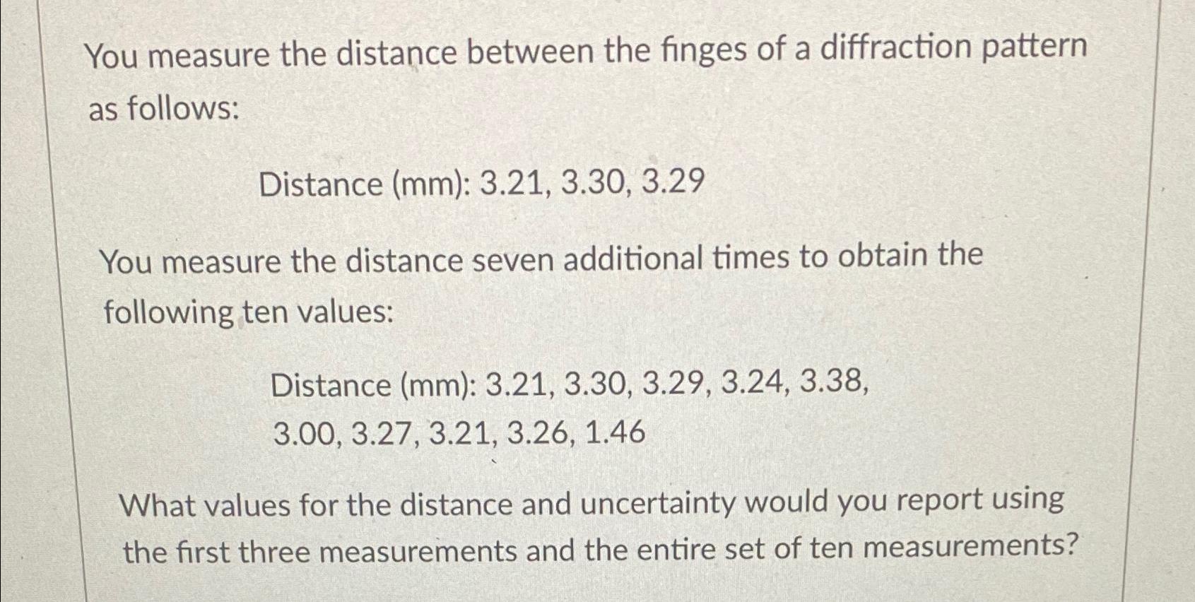 Solved You measure the distance between the finges of a | Chegg.com