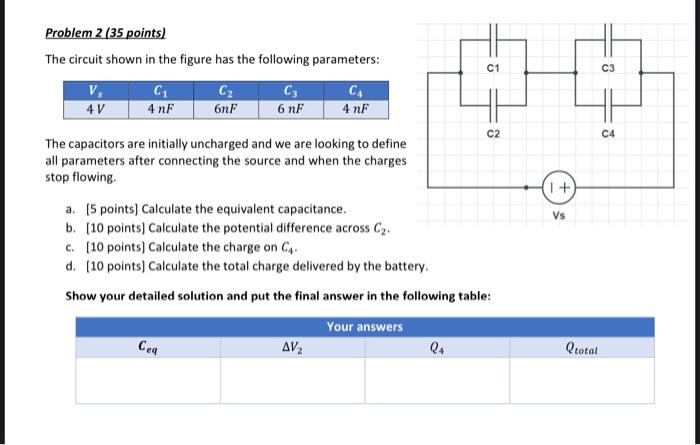 Solved Problem 2 (35 points) The circuit shown in the figure | Chegg.com