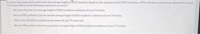 Solved A survey was conducted to determine the average | Chegg.com