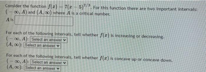 Solved Consider the function f(x) = 7(5)2/3. For this | Chegg.com