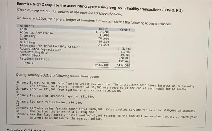 Solved Exercise 9-21 Complete the accounting cycle using | Chegg.com