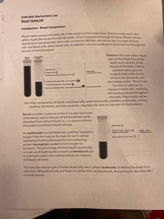 Solved: Write A 1-2 Page Conclusion On Synthetic Blood Typ... | Chegg.com