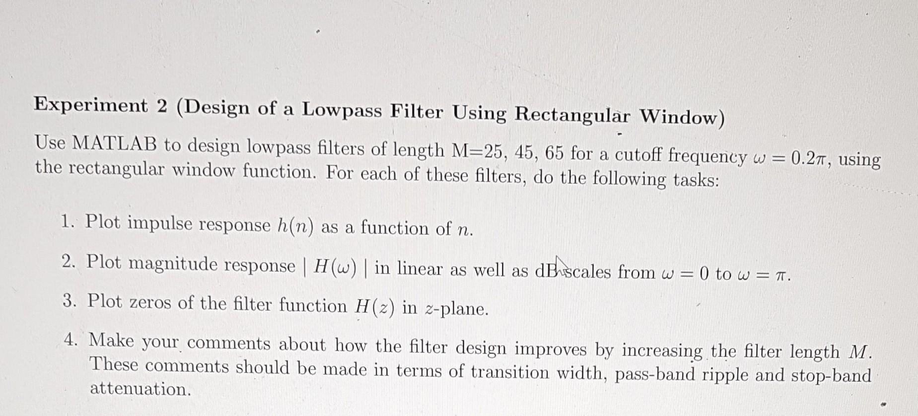 1. Rectangular window function: | Chegg.com