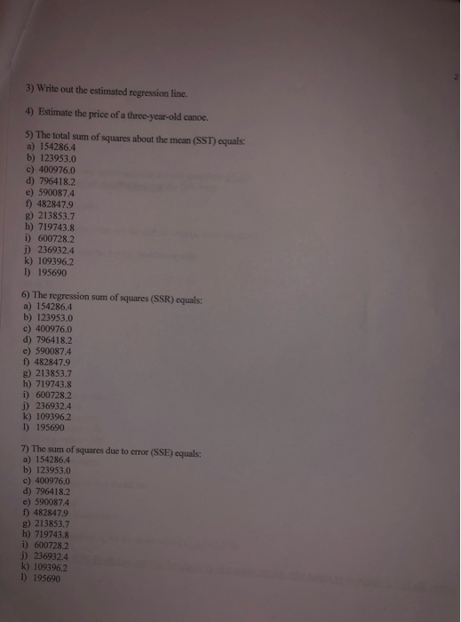 Solved Use the following information to answer questions | Chegg.com
