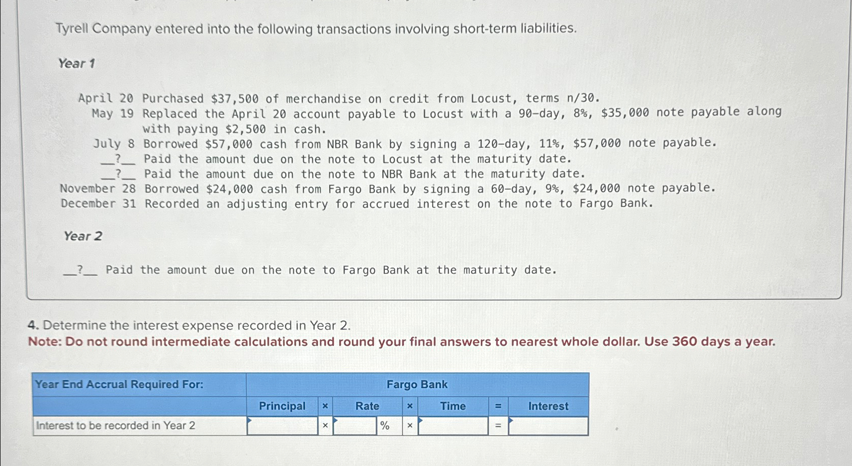 Solved Tyrell Company entered into the following