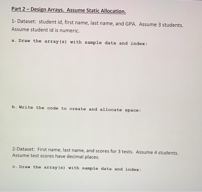 Solved ITP-100 - More Practice with Arrays Part 1 - Draw | Chegg.com