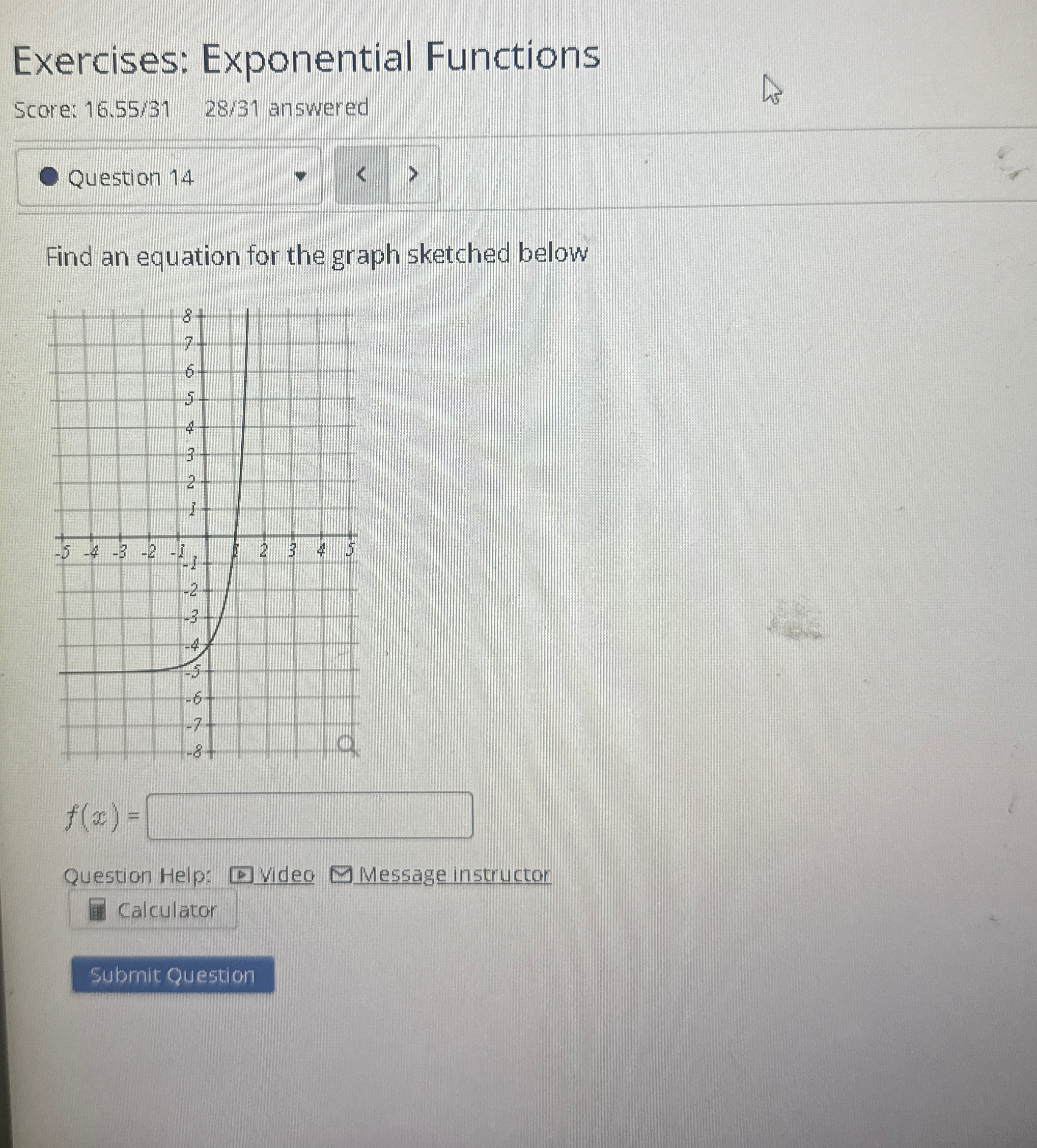 Solved Exercises: Exponential FunctionsScore: 16.5531,2831 | Chegg.com