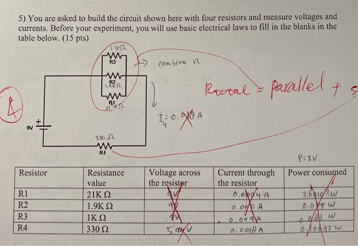 Solved 5) You are asked to build the circuit shown here with | Chegg.com