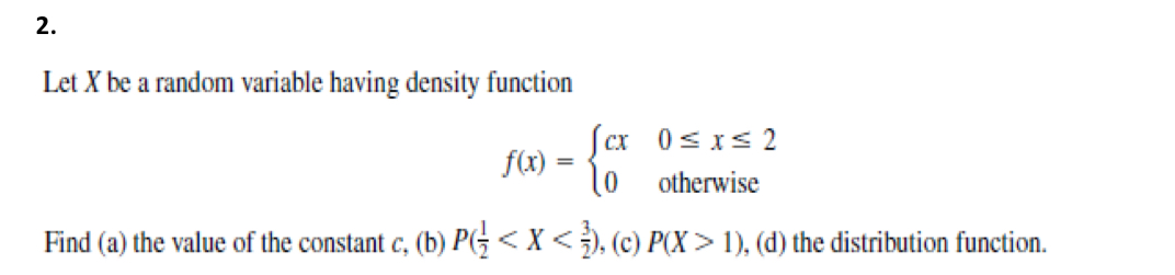 Solved Let x ﻿be a random variable having density | Chegg.com