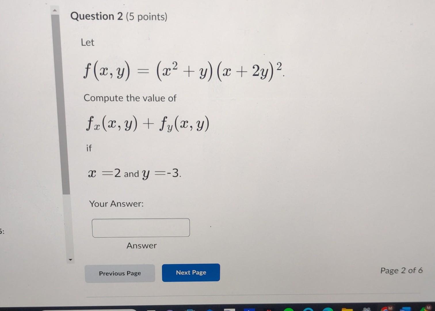 Solved Question 2 5 Points Let F X Y X2 Y X 2y 2