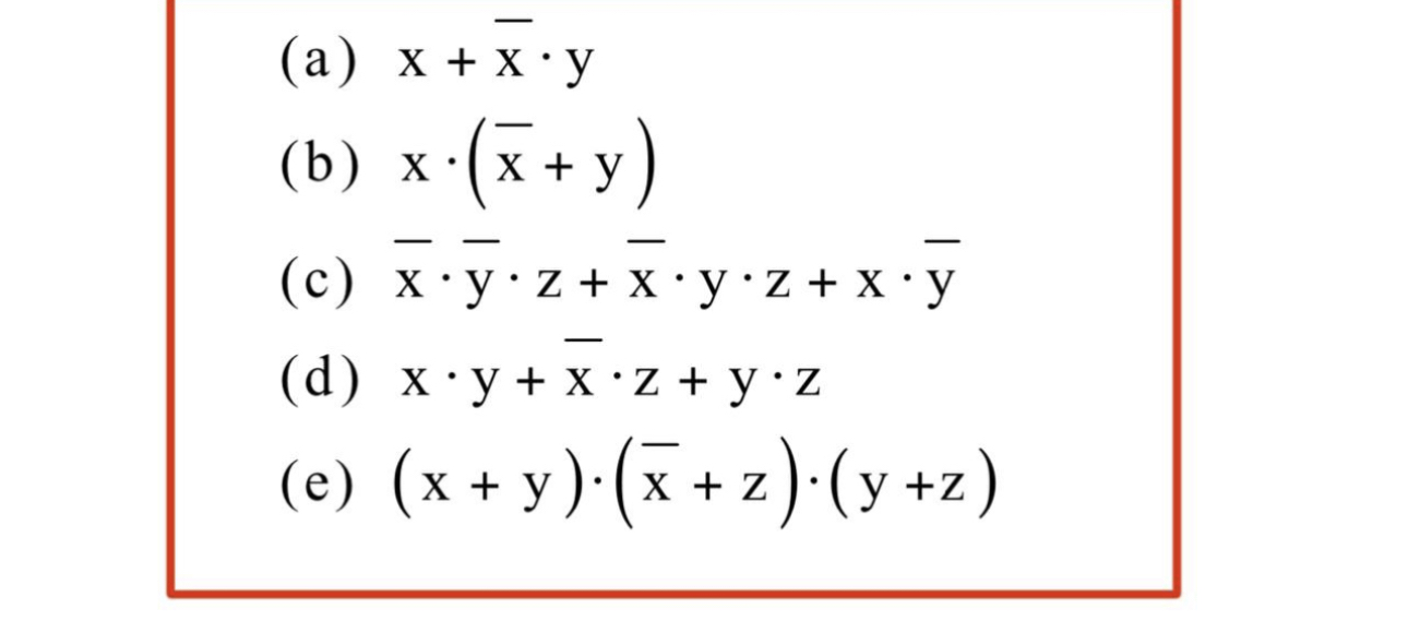 Solved A X X‾ Y B X X‾ Y C X‾ Bar Y Z X‾ Y Z X Bar