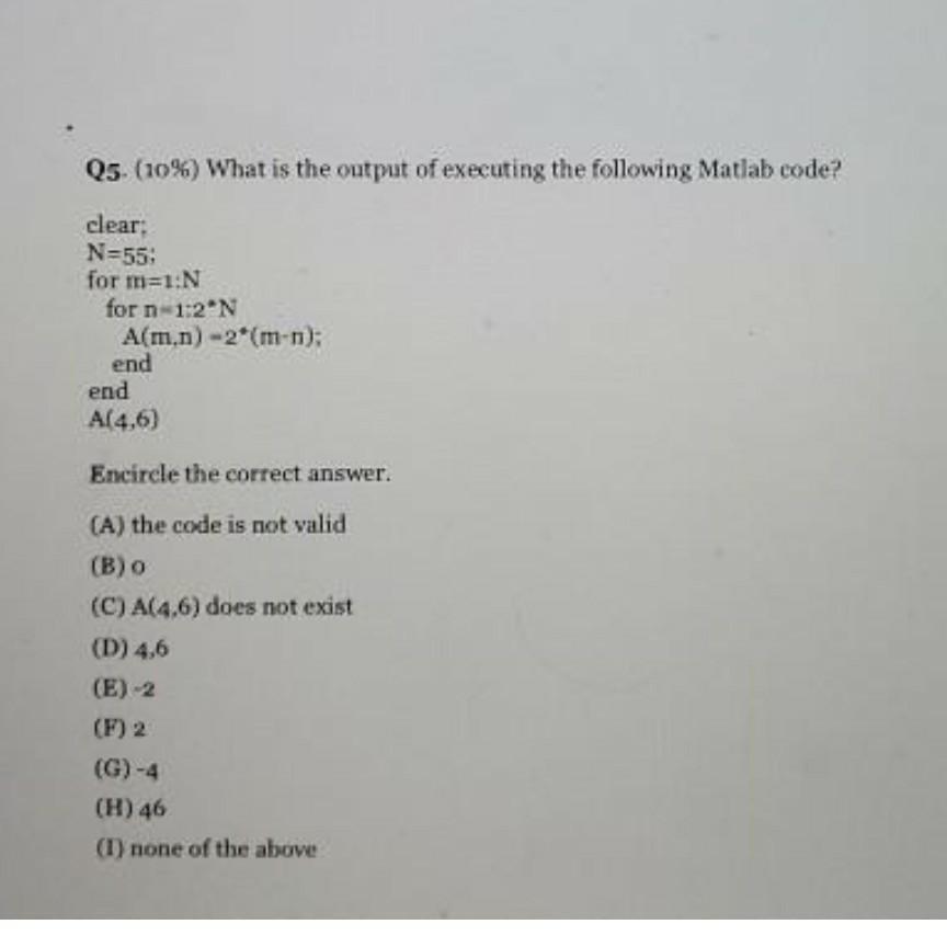 Solved Q5 (10%) What is the output of executing the | Chegg.com