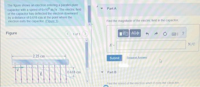 Solved Part A The figure shows an electron entering a | Chegg.com