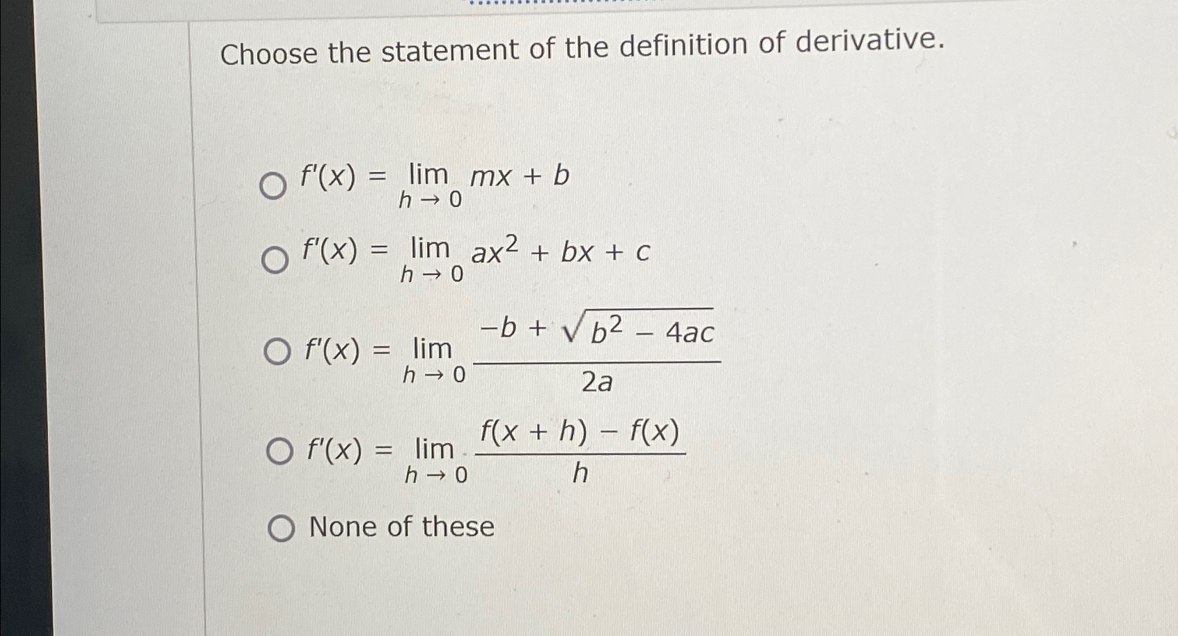 Solved Choose the statement of the definition of | Chegg.com