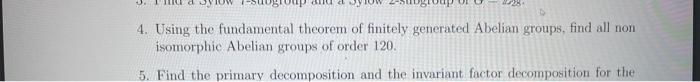 Solved 4 Using The Fundamental Theorem Of Finitely