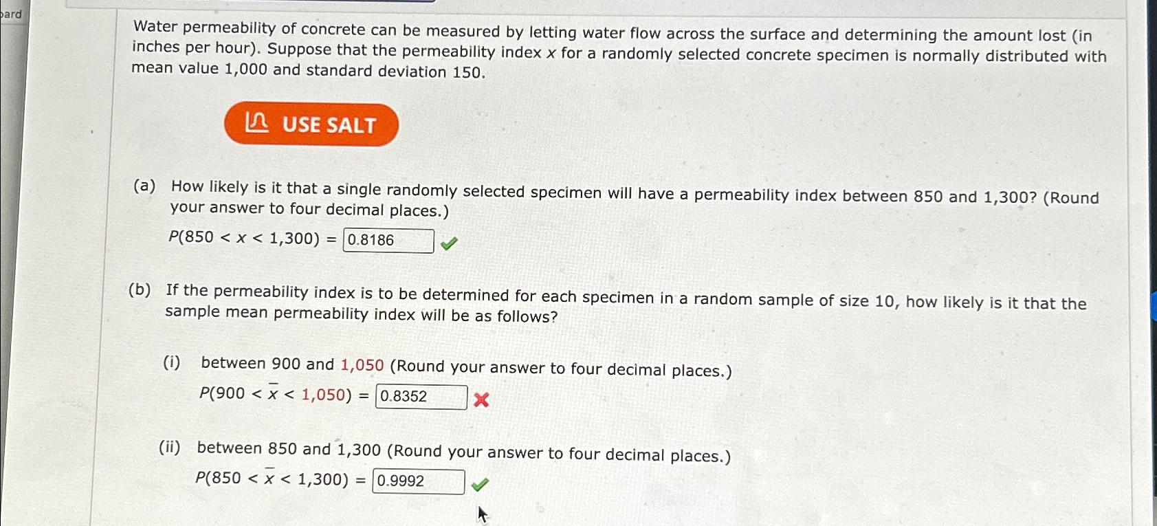 Solved Water permeability of concrete can be measured by