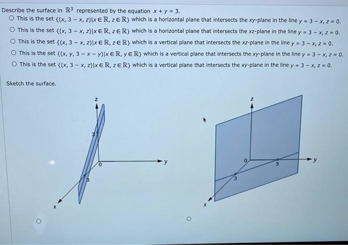 Solved Describe the surface in R3 represented by the | Chegg.com