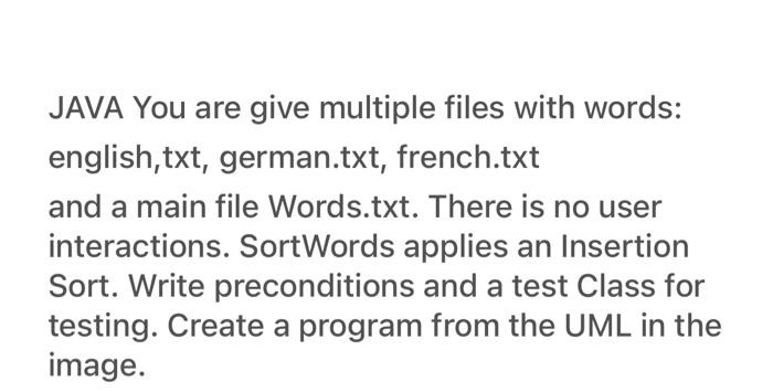Solved JAVA You are give multiple files with words: | Chegg.com