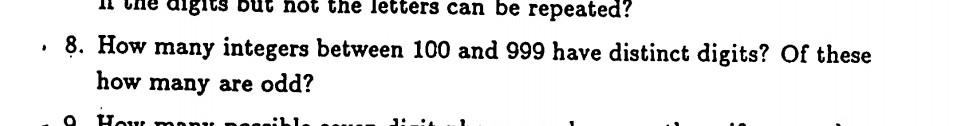 Solved 8. How many integers between 100 and 999 have | Chegg.com