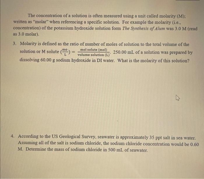 Solved Prelab For The Determination Of The Molar Mass Of An | Chegg.com