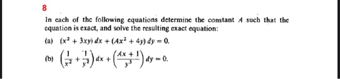 Solved In each of the following equations determine the | Chegg.com