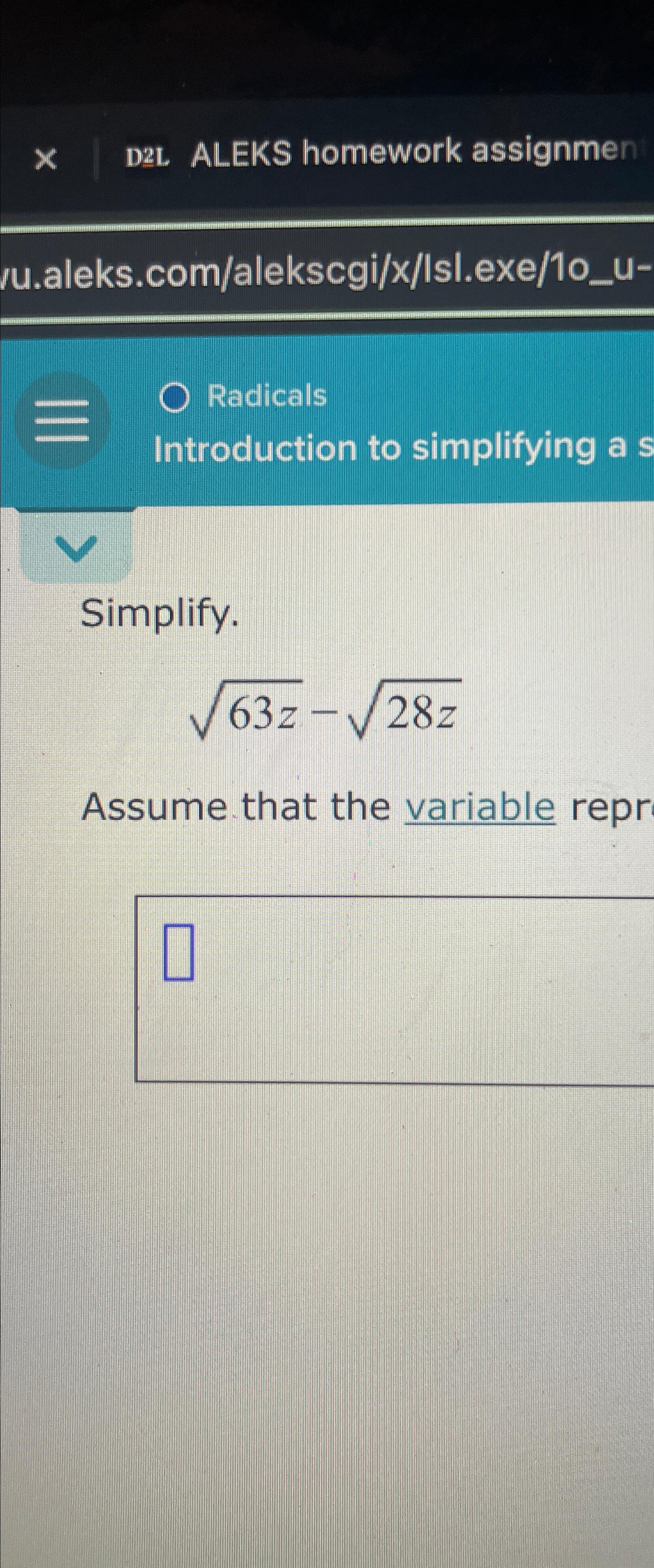 Solved D2L. ﻿ALEKS homework