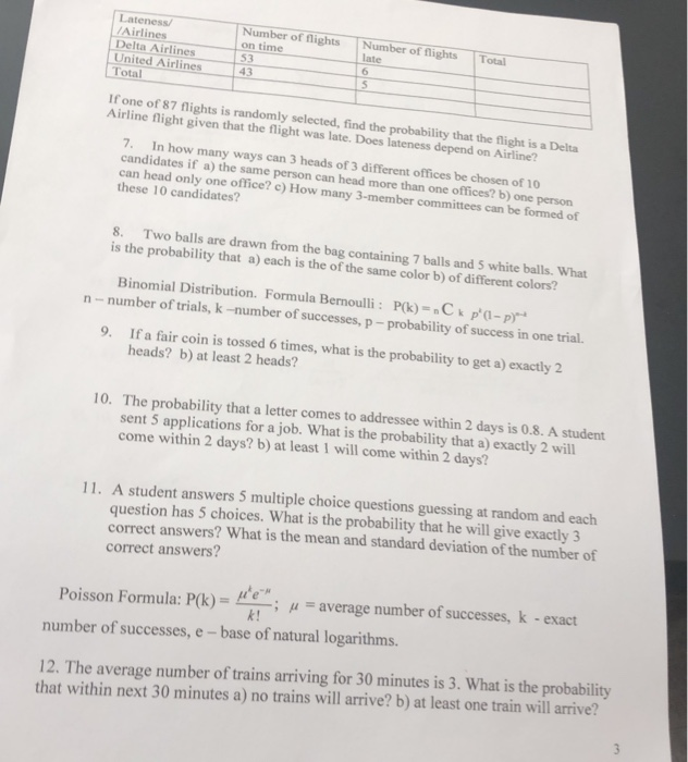 Solved 6. 7 2. Find the mean and the standard deviation of | Chegg.com