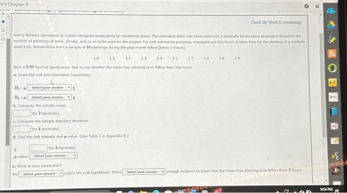 Solved Check My Work ( 1 remaining number of plantings of | Chegg.com