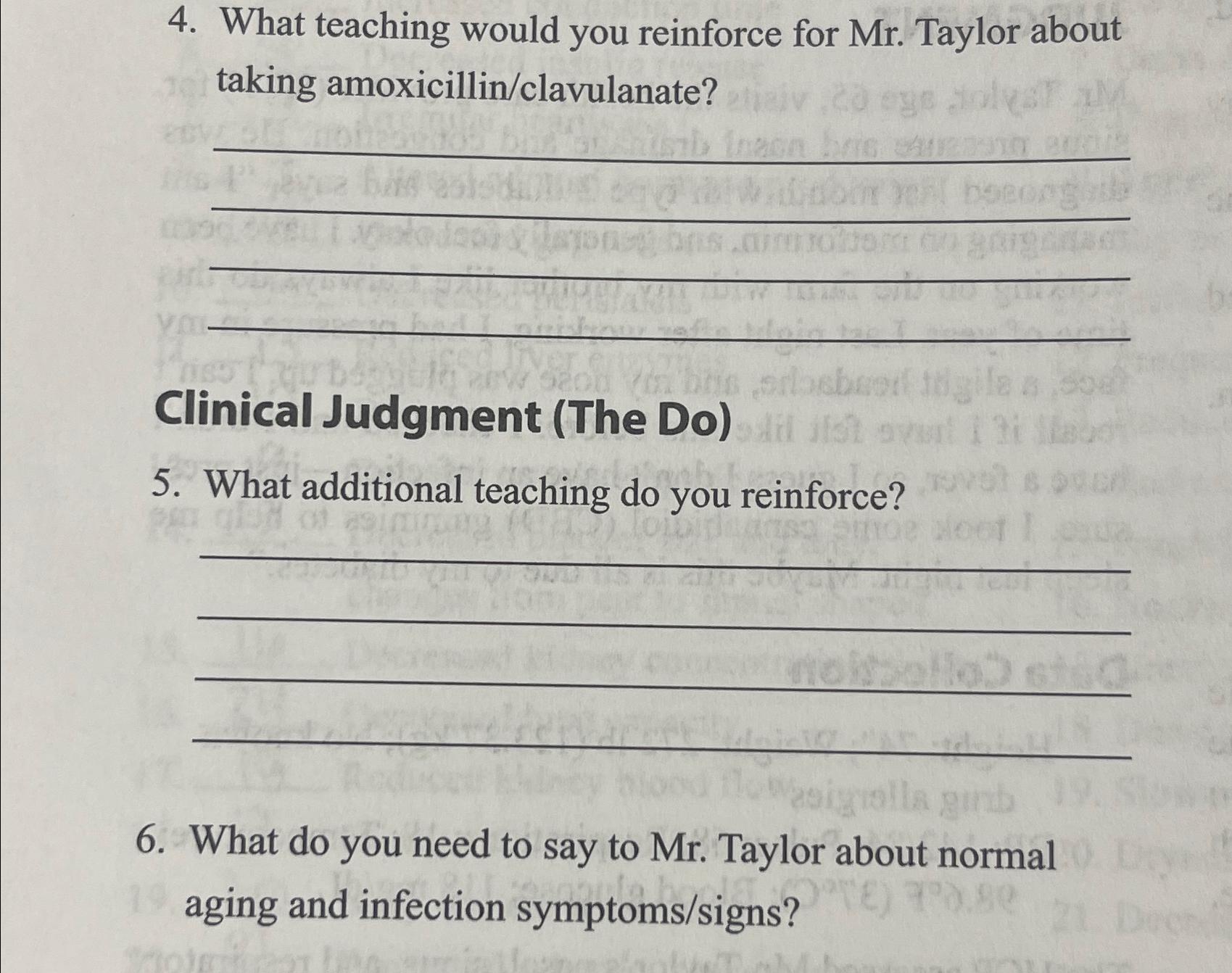 Solved What teaching would you reinforce for Mr. ﻿Taylor | Chegg.com