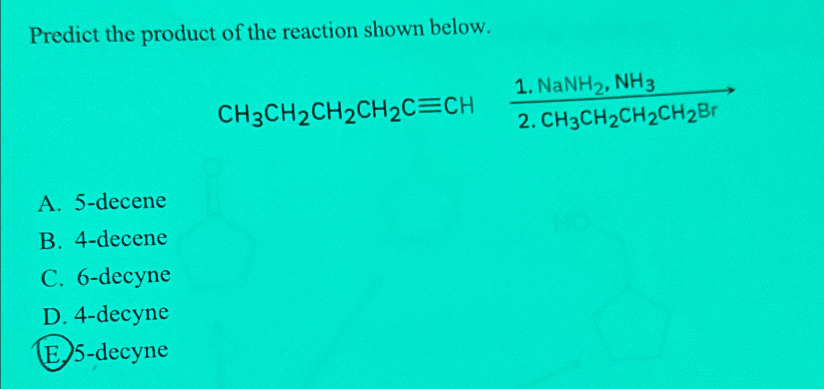 Solved Predict the product of the reaction shown | Chegg.com