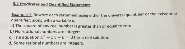 Solved 31 Predicates And Quantified Statements Example 1 0965