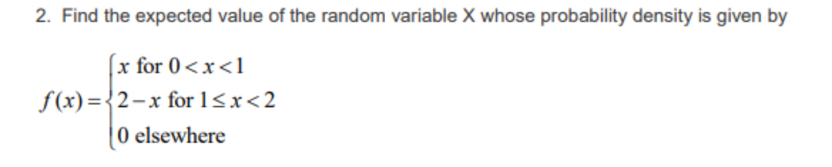 Solved Find the expected value of the random variable x | Chegg.com