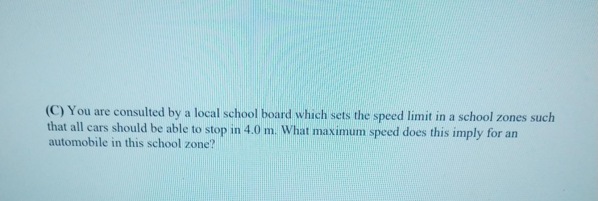 Solved Problem 1. A typical automobile under hard braking | Chegg.com