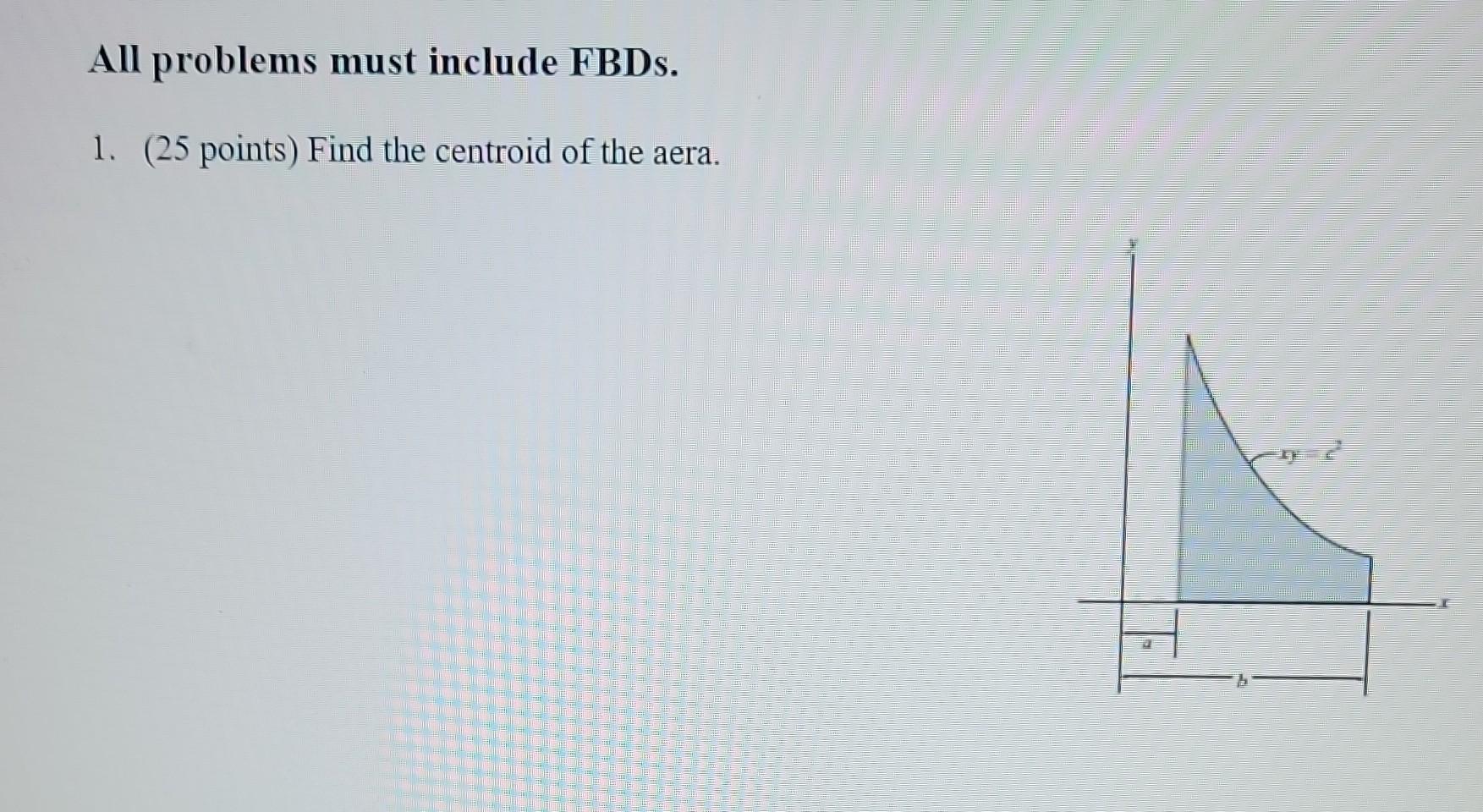 Solved All problems must include FBDs. 1. (25 points) Find | Chegg.com