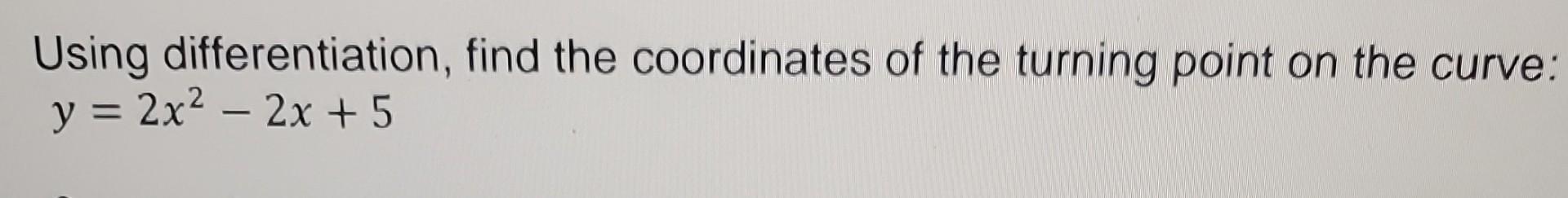turning point of y 2x 2 8x 5